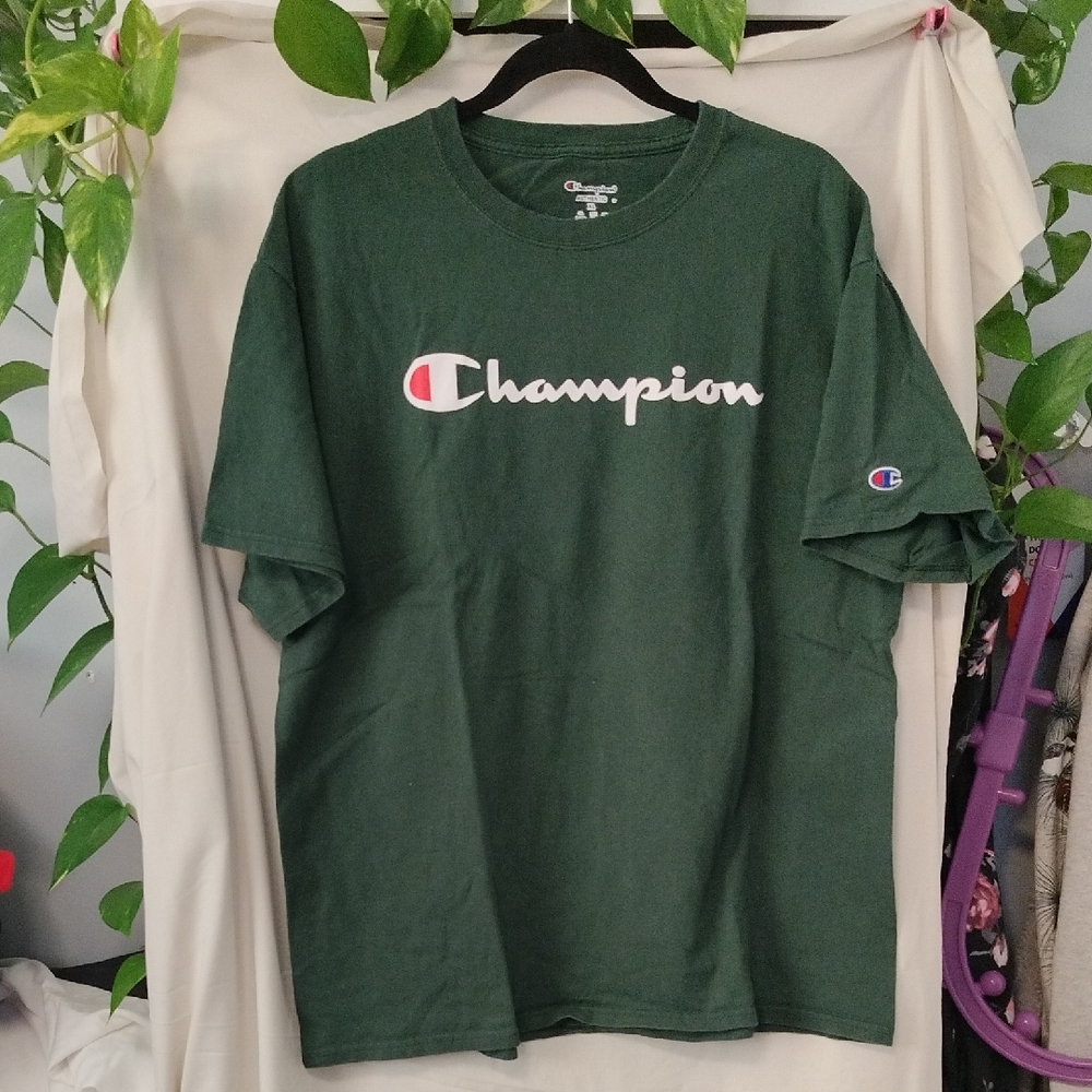 Champion Forest Green Logo Tee